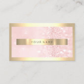 Champaign Gold Lijst Metallic Sparkly Pink Glitter Visitekaartje (Voorkant)