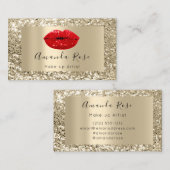Champaign Gold MAKE-UP ARTIEST RODE KISS LIPS Afsprakenkaartje (Voorkant / Achterkant)
