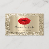 Champaign Gold MAKE-UP ARTIEST RODE KISS LIPS Afsprakenkaartje (Voorkant)