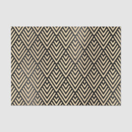 Champaign Gold Metallic Black VIP Chevron Art Deco Tissuepapier