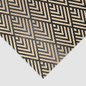 Champaign Gold Metallic Black VIP Chevron Art Deco Tissuepapier (Detail)