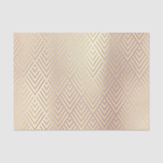 Champaign Gold Metallic Roze Rovron Art Deco Tissuepapier (Voorkant)