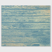 Champaign Gold Wood Shabby Blue Pastel Cadeaupapier (Vlak)
