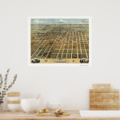 Champaign, IL Panoramic Map - 1869 Poster (Keuken)