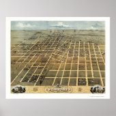 Champaign, IL Panoramic Map - 1869 Poster (Voorkant)