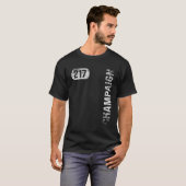 Champaign Illinois 217 Area Code  Retro T-shirt (Voorkant volledig)