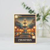 Champaign, Illinois | Antiek Briefkaart (Staand voorkant)