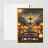 Champaign, Illinois | Antiek Briefkaart (Voorkant / Achterkant)