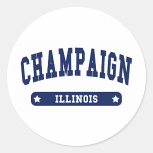Champaign Illinois College Style-T-shirts Ronde Sticker