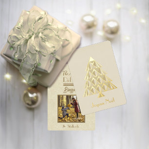 Champaign Joyoux Noel Foto Kerstkaart Folie Uitnodiging