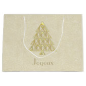 Champaign Joyoux Noel Gift Bag Groot Cadeauzakje (Voorkant)
