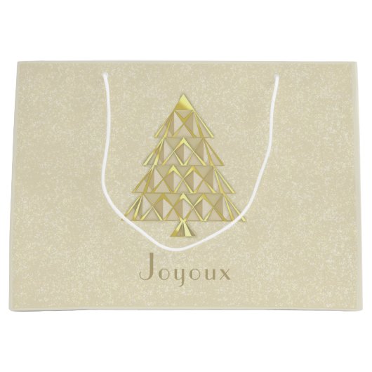 Champaign Joyoux Noel Gift Bag Groot Cadeauzakje (Voorkant)
