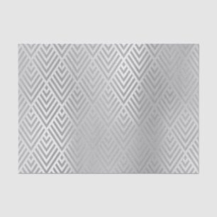 Champaign Silver Gray Metallic Chevron Art Deco Tissuepapier