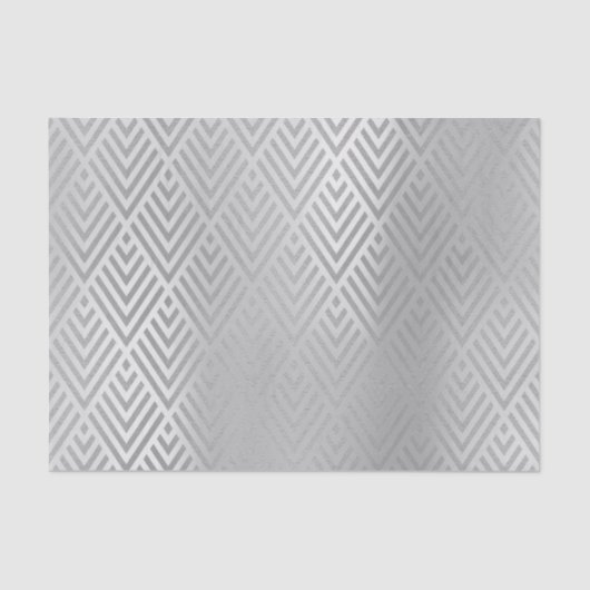 Champaign Silver Gray Metallic Chevron Art Deco Tissuepapier (Voorkant)