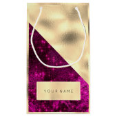 Champaigne Faux Gold Naam Vonk Fuchsia Roze Klein Cadeauzakje (Achterkant)