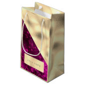 Champaigne Faux Gold Naam Vonk Fuchsia Roze Klein Cadeauzakje (Achterkant Gekanteld)
