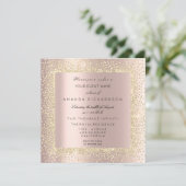 Champaigne Gold Black Confetti Sepia Glitter Roos Kaart (Staand voorkant)