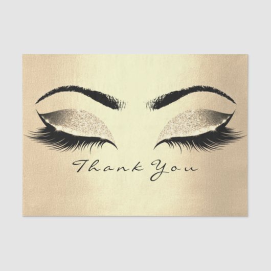 Champaigne Gold Blush Glitter Dank je Oogzijde Tissuepapier (Voorkant)