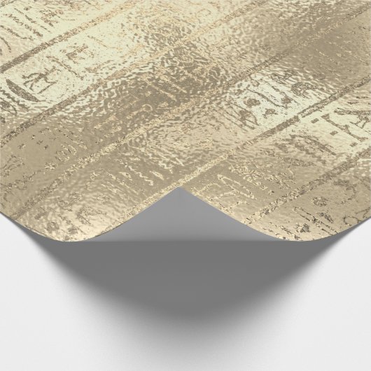 Champaigne Gold Glass Egyptisch Script Hieroglyphs Cadeaupapier (Hoek)