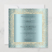 Champaigne Gold Glitter Zwart Aqua Blue Confett Kaart (Voorkant)