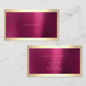 Champaigne Gold Lijst Metallic Burgundy Minimal Visitekaartje (Voorkant / Achterkant)
