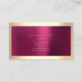 Champaigne Gold Lijst Metallic Burgundy Minimal Visitekaartje (Achterkant)