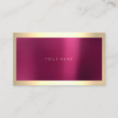 Champaigne Gold Lijst Metallic Burgundy Minimal Visitekaartje (Voorkant)