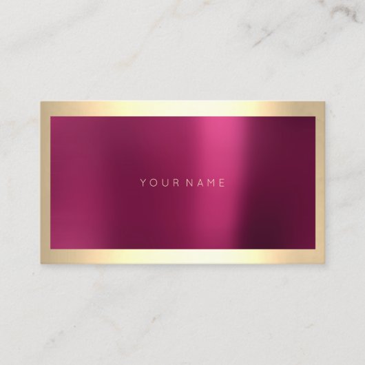 Champaigne Gold Lijst Metallic Burgundy Minimal Visitekaartje (Voorkant)