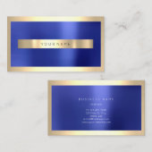 Champaigne Gold Lijst Metallic Indigo Blue Minimal Visitekaartje (Voorkant / Achterkant)