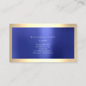 Champaigne Gold Lijst Metallic Indigo Blue Minimal Visitekaartje (Achterkant)