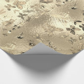 Champaigne Gold Meadow Butterfly snijdt Pareltjes  Cadeaupapier (Hoek)