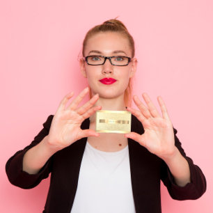 Champaigne Gold Metallic Lijst Faux Luxe Visitekaartje