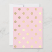 Champaigne Gold Polka Dots Sepia Roos Pink Pastel Kaart (Achterkant)