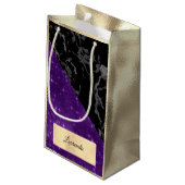 Champaigne Goud Paarse Violet Marmer Zwart Grijs Klein Cadeauzakje (Achterkant Gekanteld)