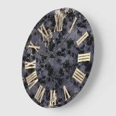 Champaigne Goud Zwart Bloemen  Romeinse cijfers Grote Klok (Hoek)