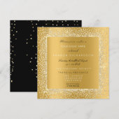 Champaigne Goud Zwart Confetti Sepia Glitter VIP Kaart (Voorkant / Achterkant)