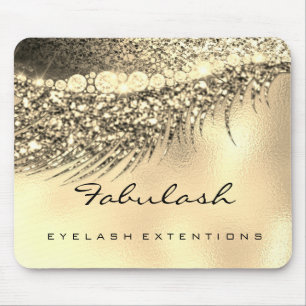 Champaigne Lux Gold Glitter Beauty Lashes Name Muismat
