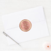 Champaigne Roos Gouden Glitter Save the Date Harte Ronde Sticker (Envelop)