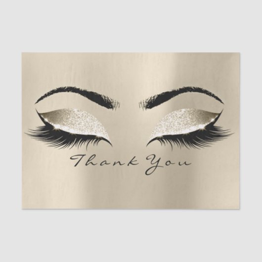 Champaigne Sepia BridalGold Glitter Dank je ogen Tissuepapier (Voorkant)