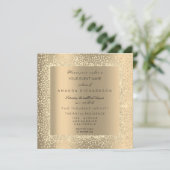 Champaigne Sepia Gold Glitter Black Confetti VIP Kaart (Staand voorkant)