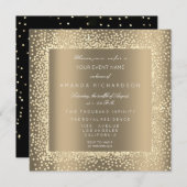 Champaigne Sepia Gold Glitter Confetti Formal VIP Kaart (Voorkant / Achterkant)
