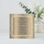 Champaigne Sepia Gold Glitter Confetti Formal VIP Kaart (Staand voorkant)