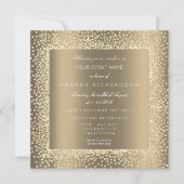 Champaigne Sepia Gold Glitter Confetti Formal VIP Kaart (Voorkant)