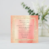 Champaigne Sepia Gold Glitter Confetti Pink Peach Kaart (Staand voorkant)