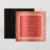 Champaigne Sepia Gold Glitter Confetti Red Ruby Kaart (Voorkant / Achterkant)