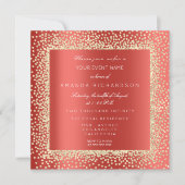 Champaigne Sepia Gold Glitter Confetti Red Ruby Kaart (Voorkant)