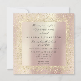 Champaigne Sepia Gold Glitter Confetti Roos Pearl Kaart