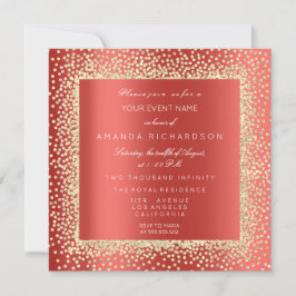 Champaigne Sepia Goud Glitter Confetti Rood Robijn Kaart