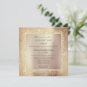 Champaigne Sepia Goud Glitter Confetti Roos Glam Kaart (Staand voorkant)