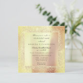 Champaigne Sepia Goud Glitter Confetti Roos Perzik Kaart (Staand voorkant)